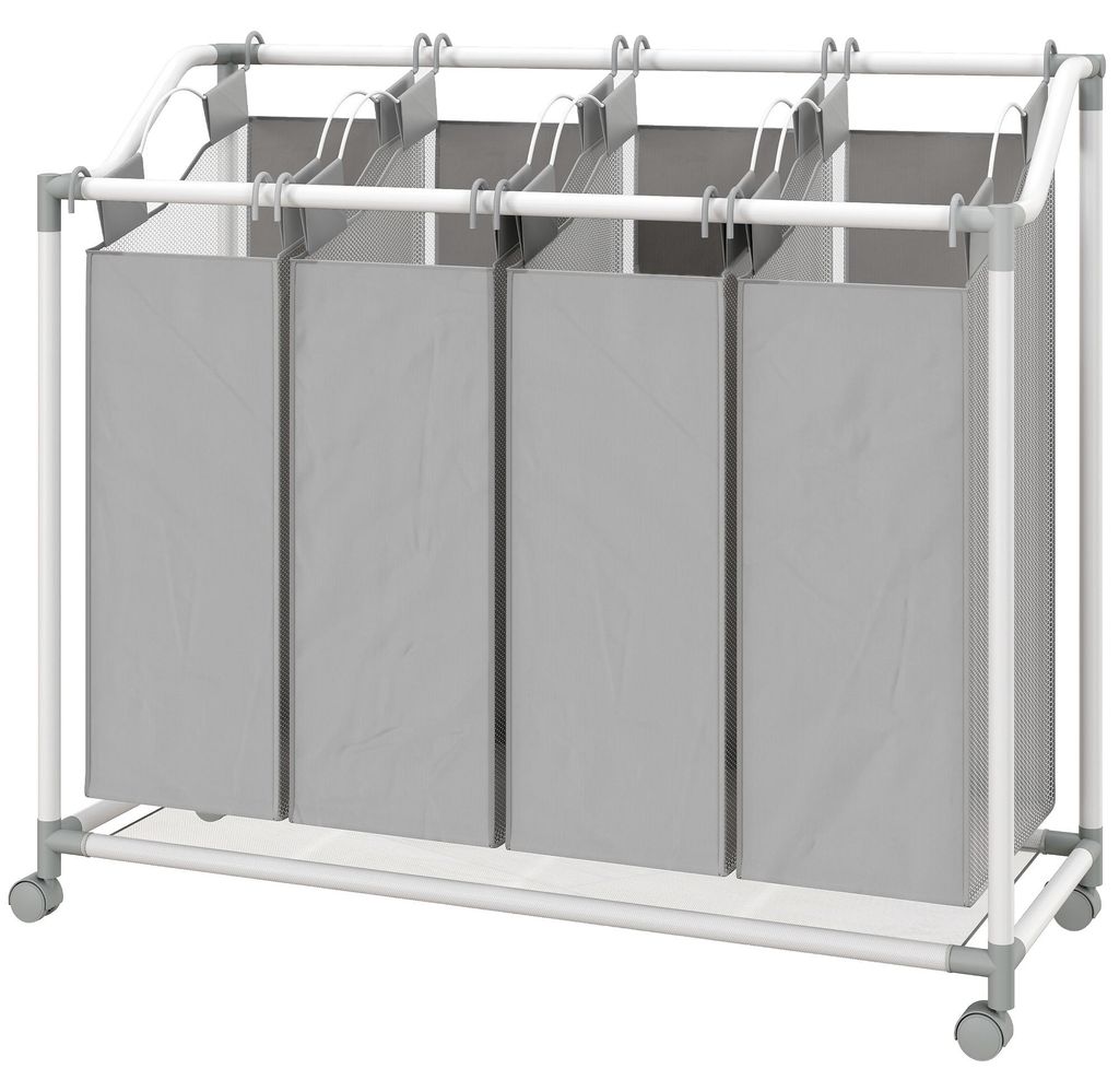 HOMCOM wasmand met 4 compartimenten, 160 liter, Productafbeelding 