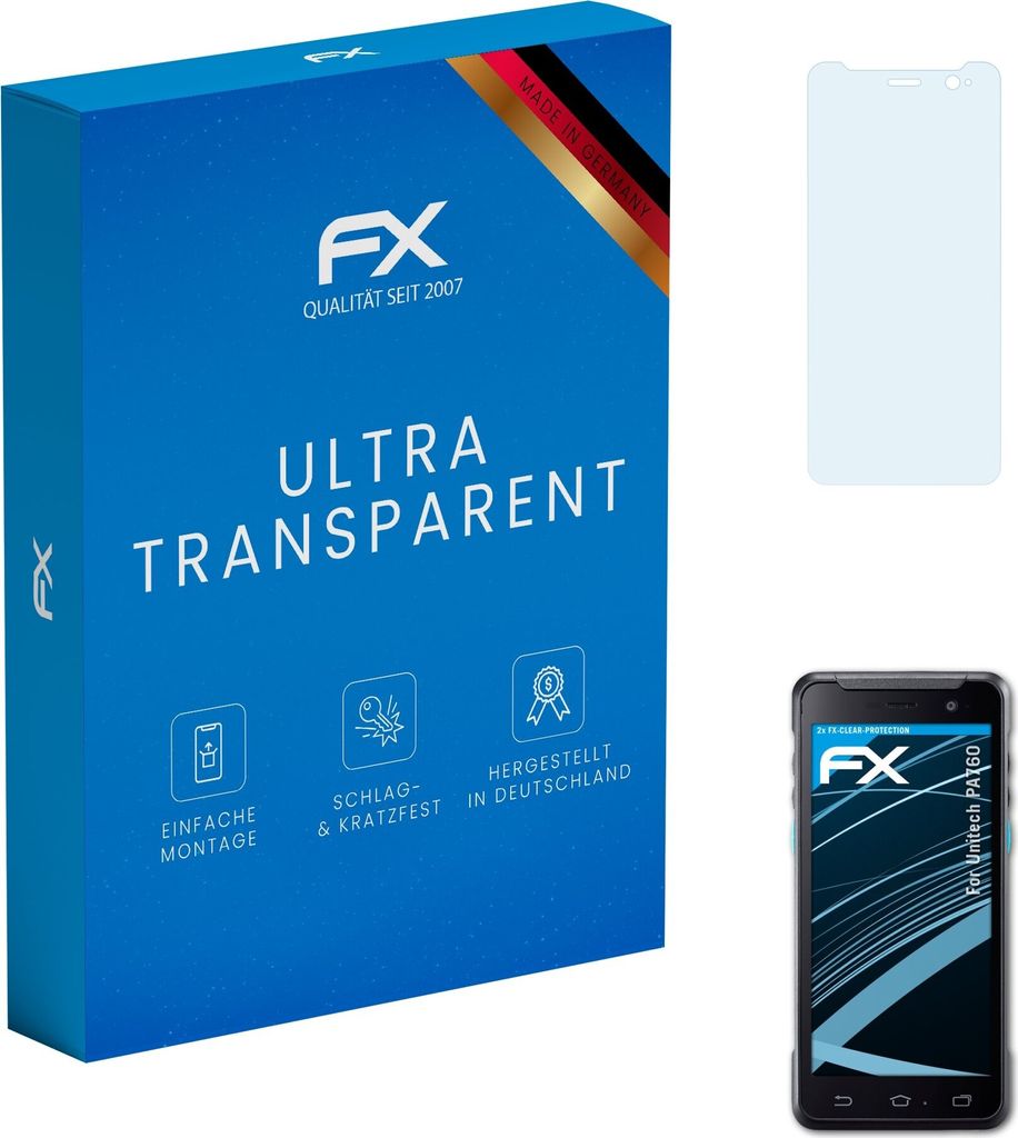 atFoliX FX-Clear 2x Schutzfolie kompatibel mit Unitech PA760 Displayschutzfolie