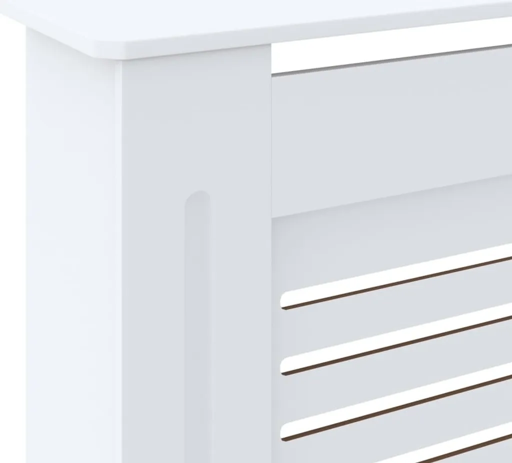 Cache-radiateur blanc 205 cm en MDF robuste avec tablette décorative