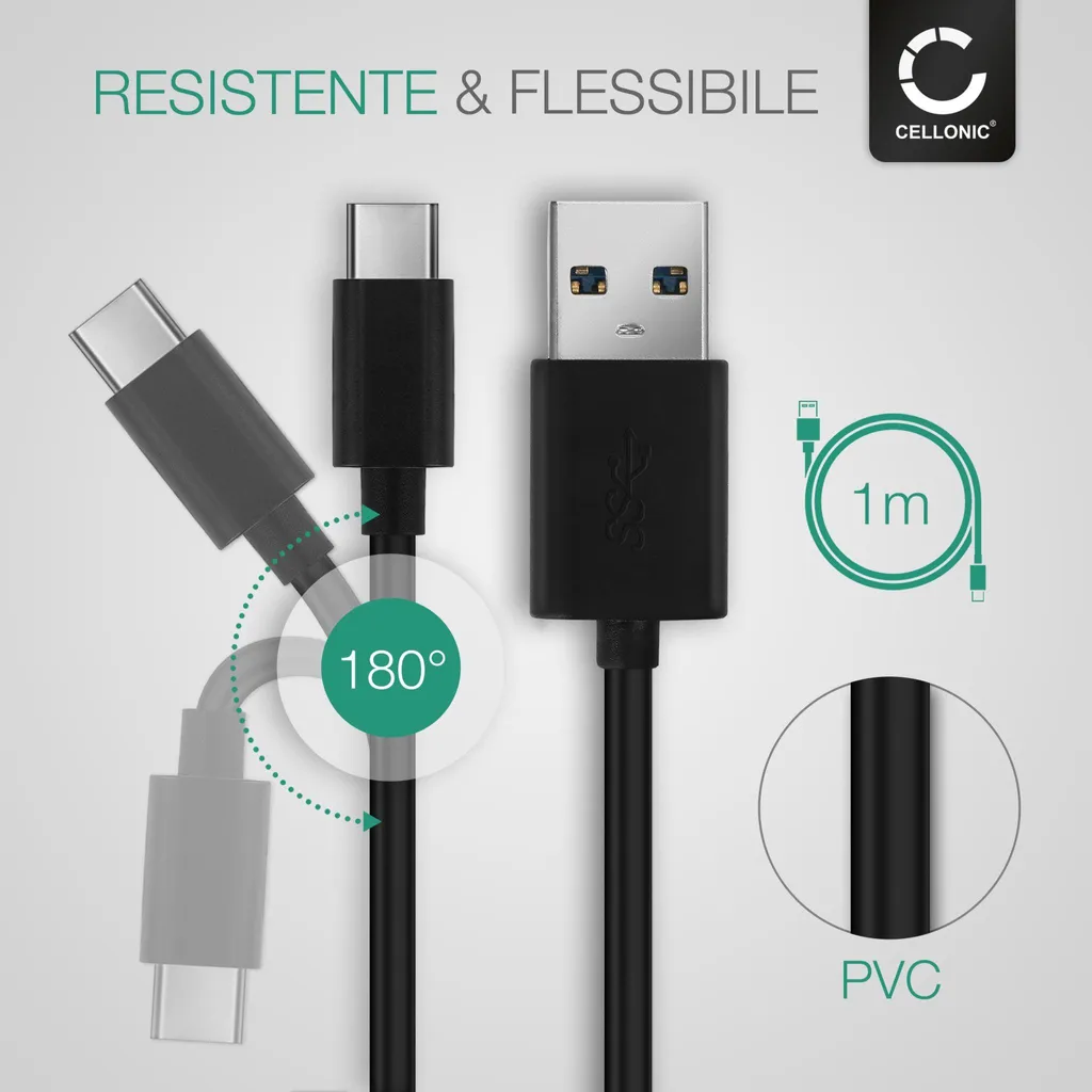 Cavo Dati USB-C Nikon Z6 II Z7 II D6 | 3.1 Gen 1 3A 1m CELLONIC - 3