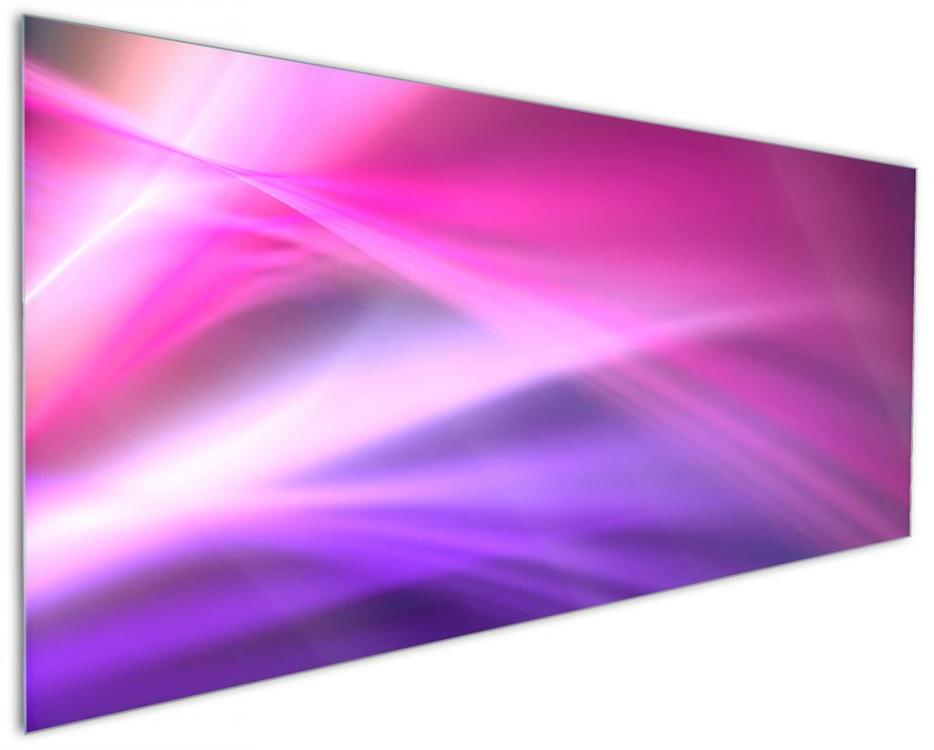 Wallario Küchenrückwand aus Glas, Größe: 125 x 50 cm, Motiv: Abstrakte Formen und Linien in pink lila | Spritzschutz | abwischbar | pflegeleich...