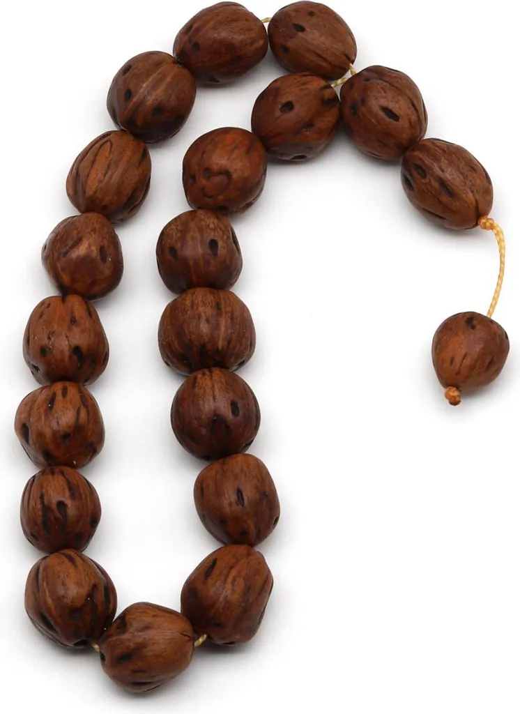 Chapelet Tesbih de poche en graines d'Andız naturelles - 17 grains