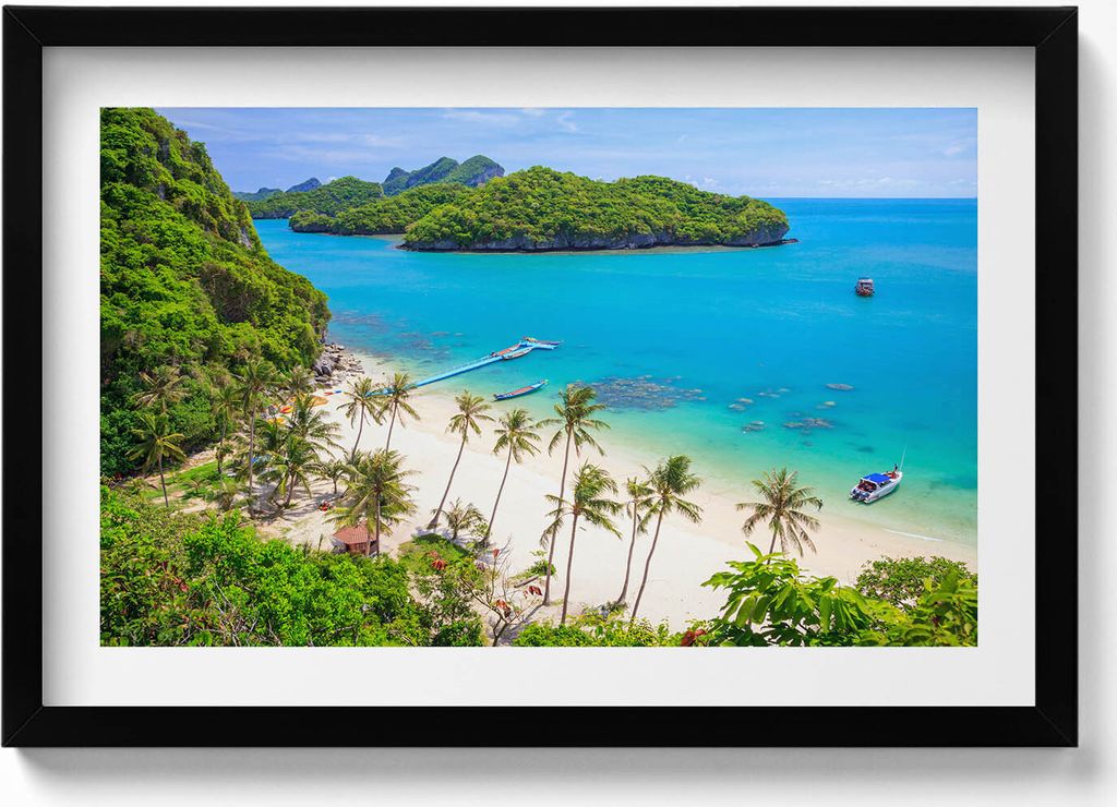 Koh Samui-Nationalpark Thailand– Wandbild mit Rahmen – Gerahmtes Bild – Wanddekoration – 60x40 cm – Schwarz Rahmen