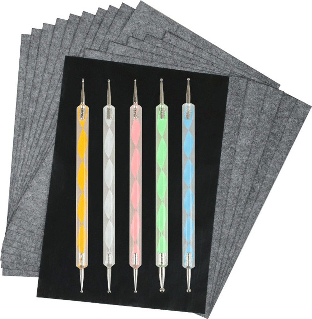 100 Blatt Kohlepapier mit 5 Stück Prägestift Set, A4 Produktbild 