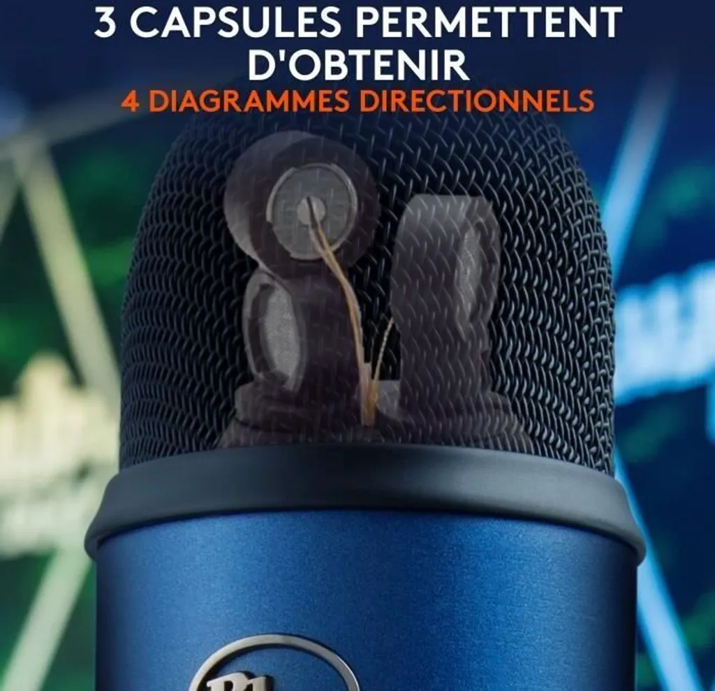 Microphone Logitech Yeti USB Idéal pour Podcast Streaming et Télétravail - 5