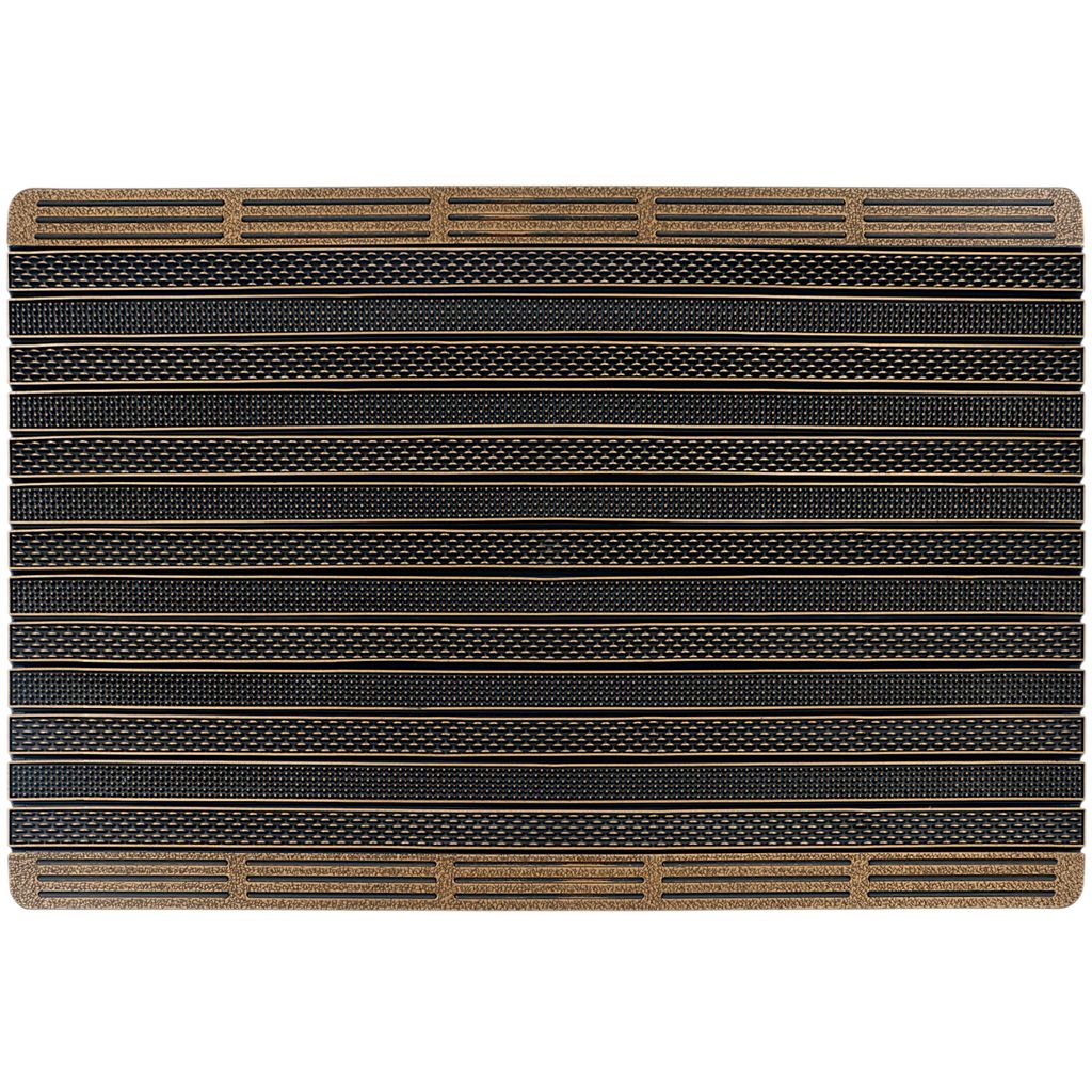 Premium Fußmatte Außen & Innen 60x90 cm – Rutschfeste Schmutzfangmatte aus recyceltem Vinyl, Wetterfest & Langlebig – Braun Design – Decora...