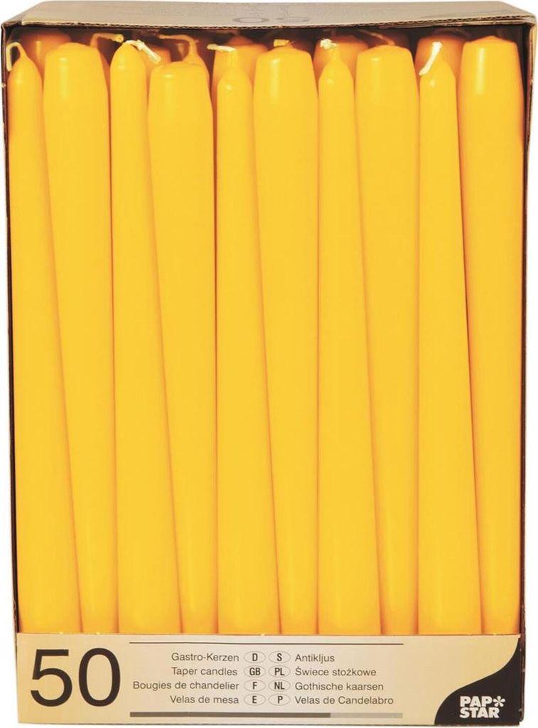 50 Leuchterkerzen Ø 2,2 cm · 25 cm gelb Produktbild 
