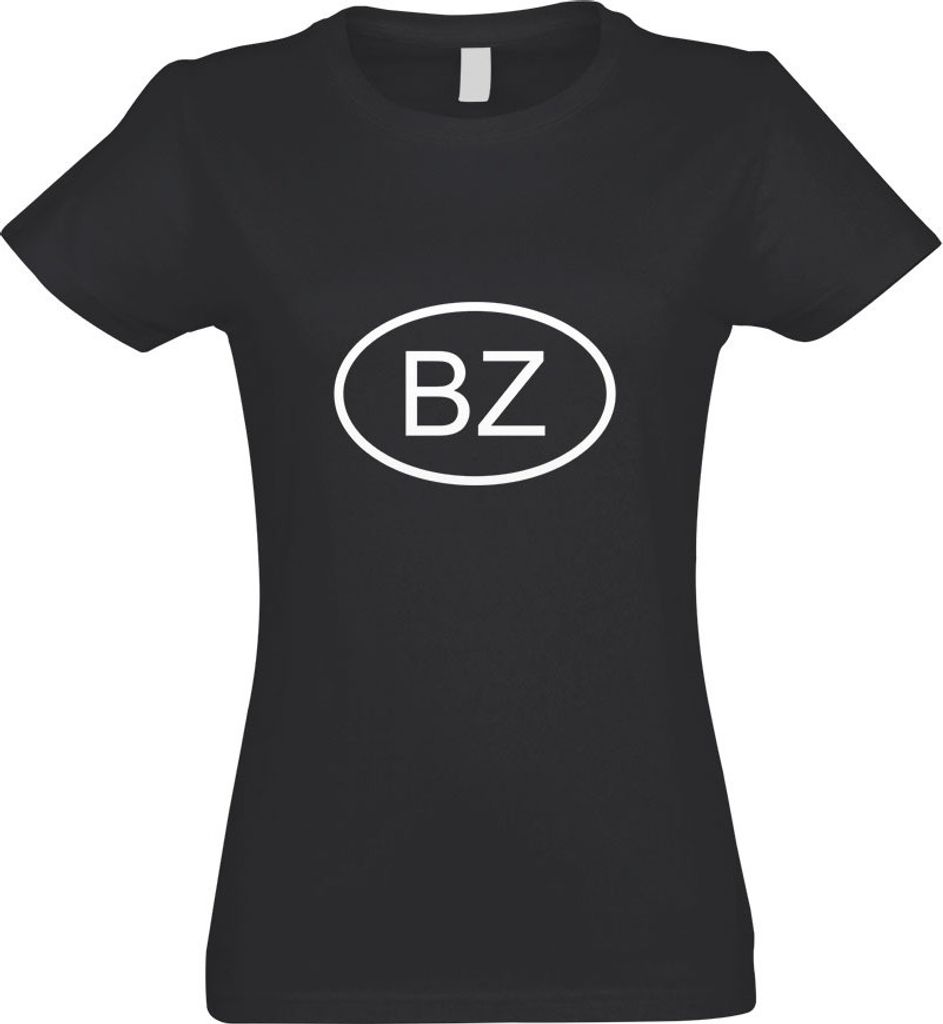 Kiwistar - T-Shirt tailliert - Damen - Graphit - Belize BZ - mit Motiv Bedruckt - Funshirt Design - Sport - Freizeit - Damen - S
