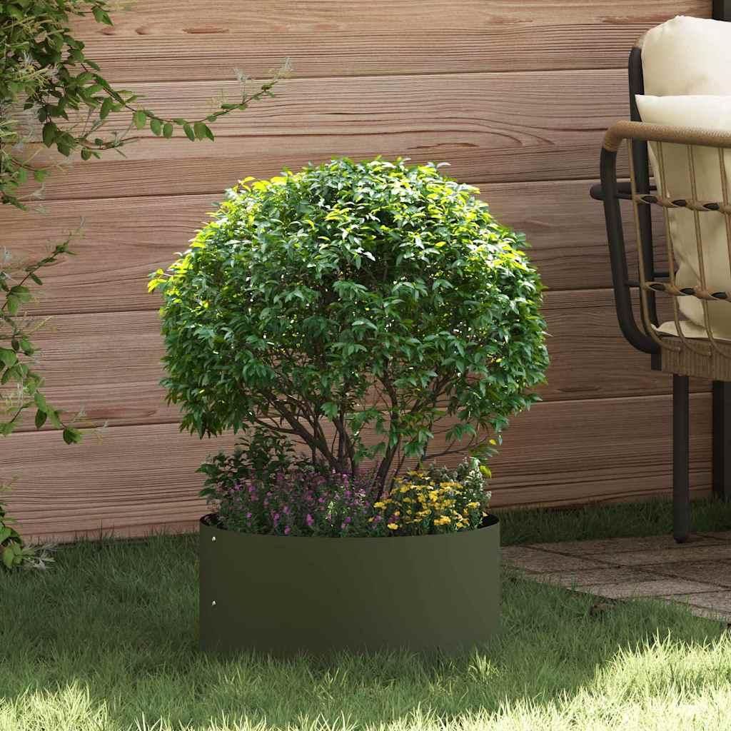 Maison Exclusive - Pflanzenring Olive Grün 40 x 40 x 20 cm Kaltgewalzter Stahl
