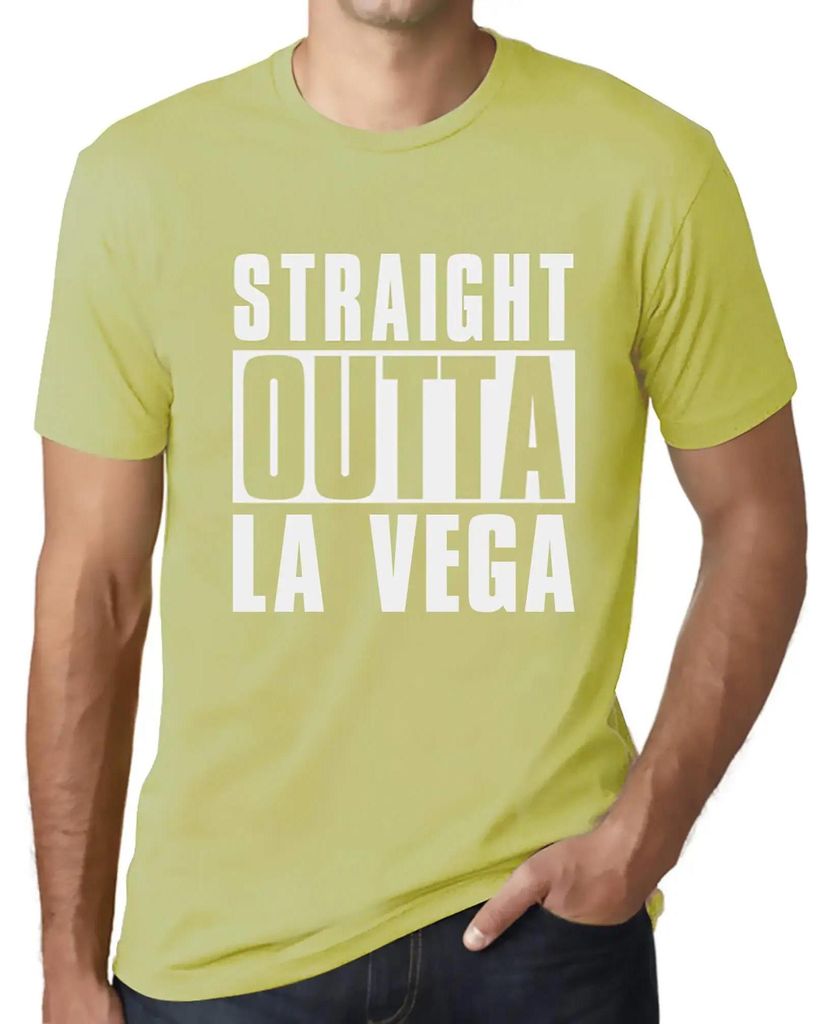 Herren Grafik T-Shirt Direkt aus la vega – Straight Outta La Vega – Öko-Verantwortlich Vintage Jahrgang Kurzarm Lustige Druck Geburtstag Gesch...