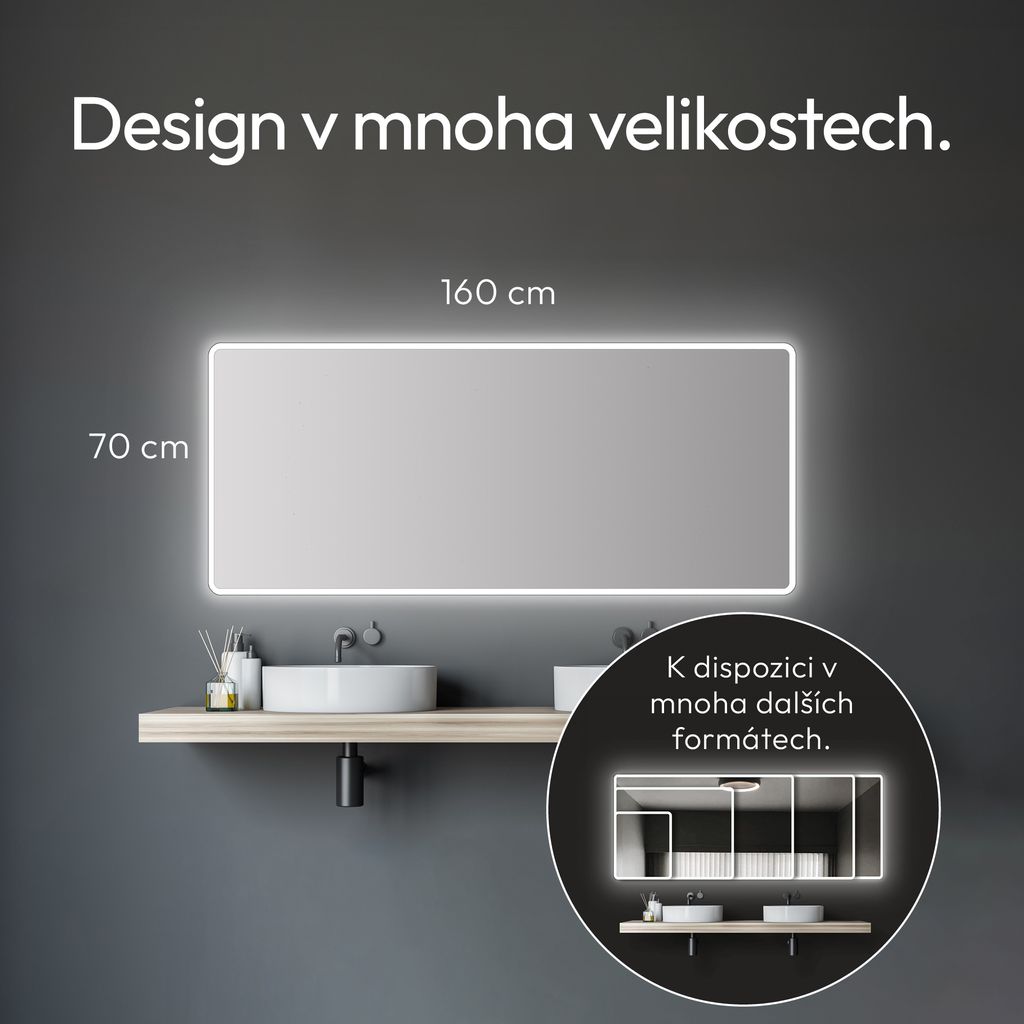 Koupelnové zrcadlo s osvětlením TALOS Moon LED koupelnové Obrázek produktu 