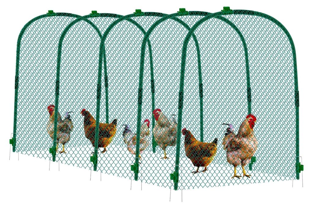 Großer Hühnertunnelstall, 157 × 31,5 x 25,5 Zoll, einfach zu installieren, grüner Hof, Geflügeltunnel für den Außenbereich, geeignet für H...