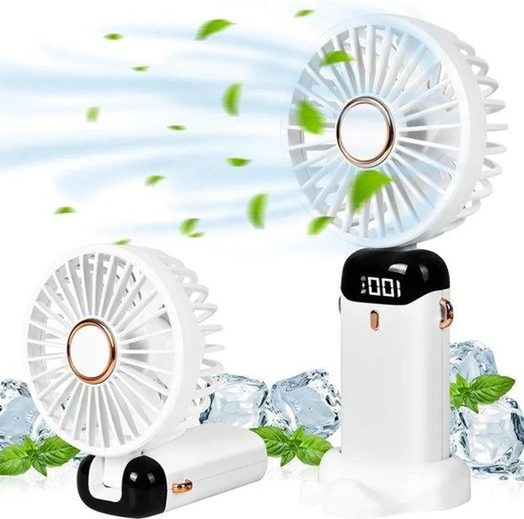 Souffleur pour bureau et voyage - 5 Vitesses pliable 4200 mAh blanc