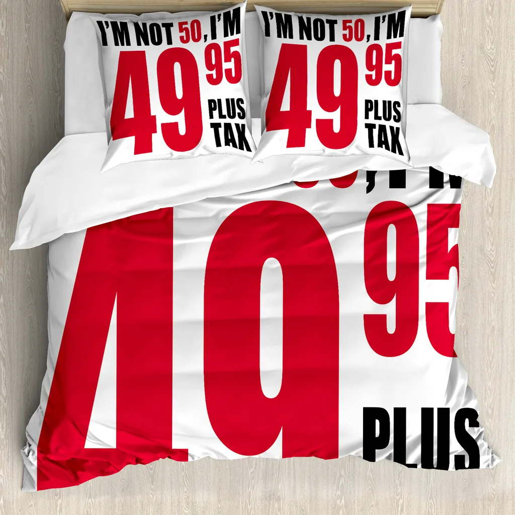 Set Letto 50 Compleanno ABAKUHAUS Anallergico Rosso Nero Bianco