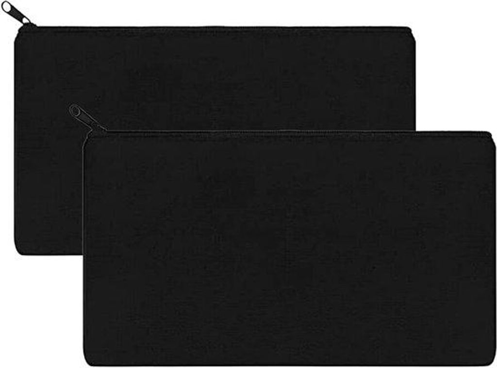 Schwarze Stoffetui mit Reißverschluss, 2er Pack, für Reisen, Malen, Dekorieren
