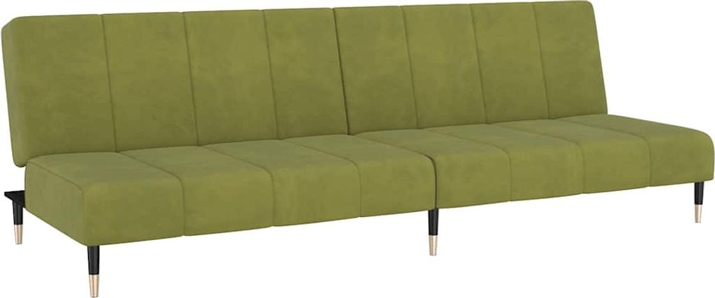 vidaXL Schlafsofa 2-Sitzer Hellgrün Samt