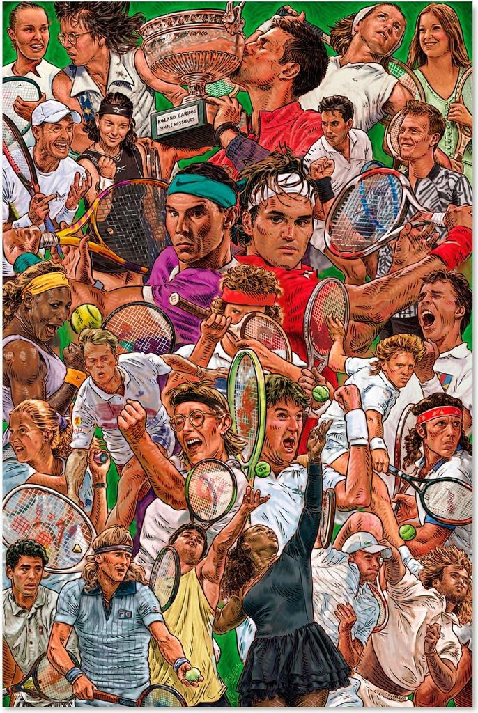 Tennis Superstars Sport Poster Plakat Druck Größe 61x91,5 cm ohne Zusatzartikel