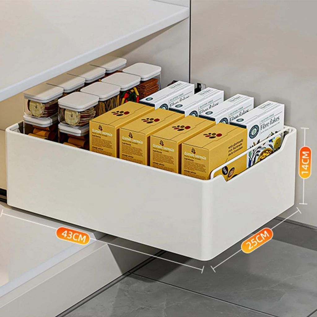 Ausziehbarer Küchenschrank Organizer - 25 cm Unterschrank Regal - Unter Spüle Auszugskorb aus Stahl - 1 Ebene - Für Küchenschrank und Vorratska...