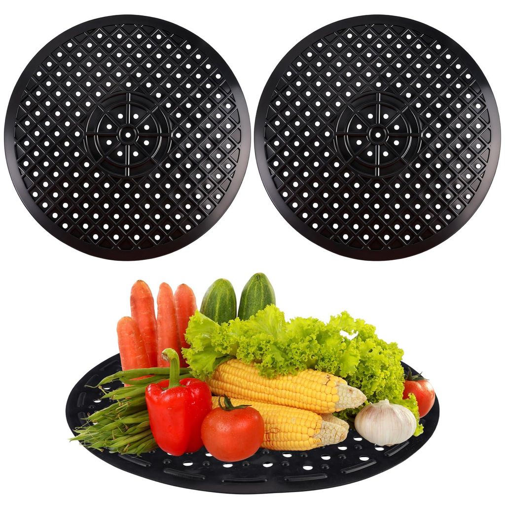 Set mit 2 Gummispülbeckenmatten, 31 x 31 cm, runde Schutzmatte für das Spülbecken, Spülbeckenmatte mit Abflussloch, wiederverwendbar, ideal fü...