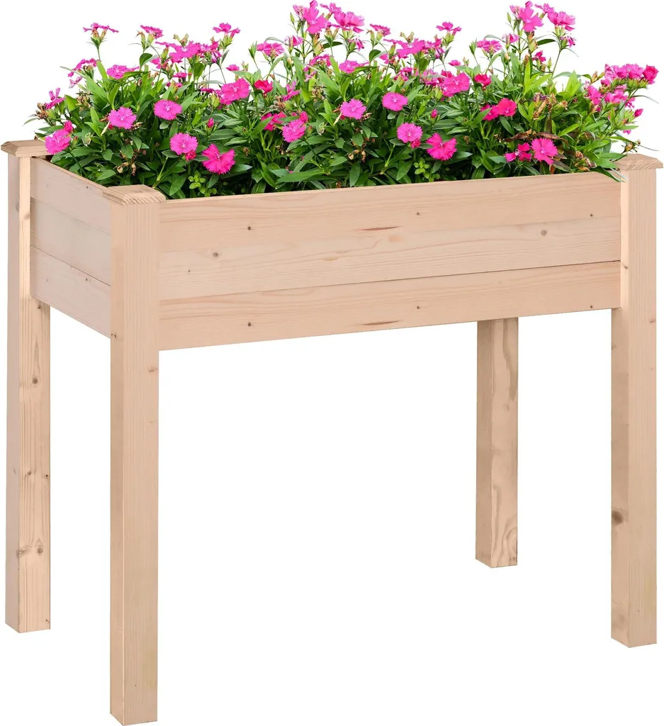 Jardinez sans mal de dos avec ce lit surélevé en bois kaki 76 cm