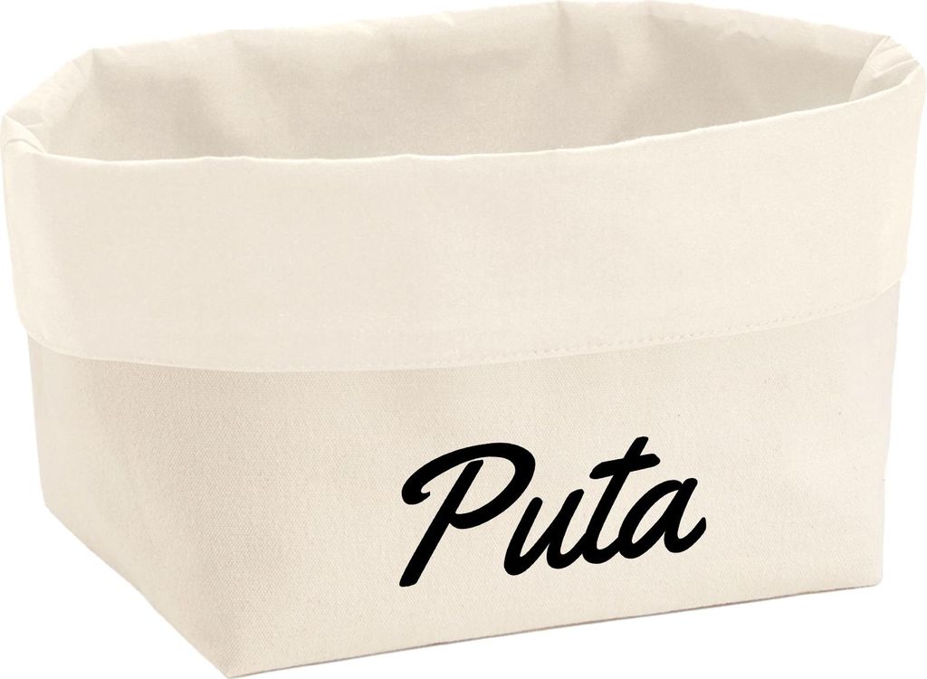 Huuraa Organizer Puta spanisch Schriftzug 3 Liter Medium Canvas Baumwolle Utensilo Geschenkidee