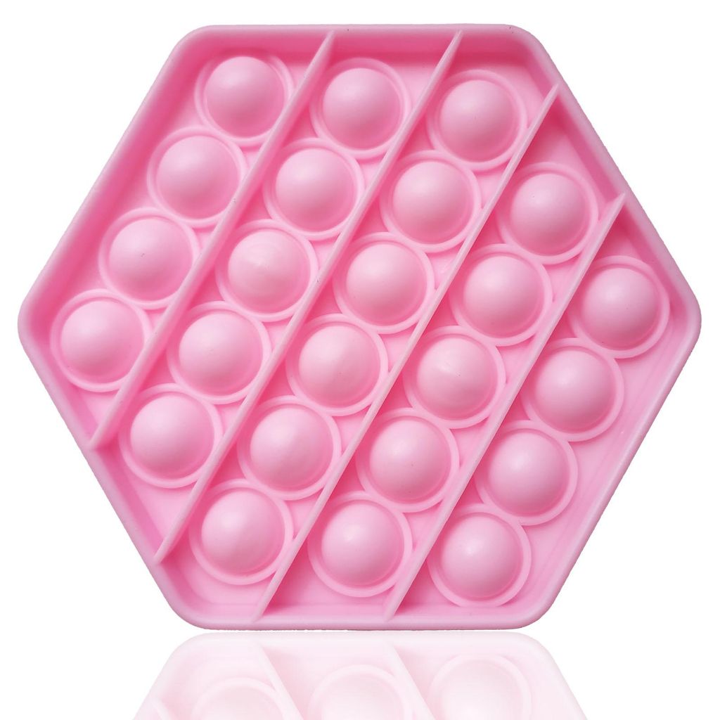 Fidget Toy Push Pop Bubble - Anti Stress Spielzeug - Sechseck Rosa