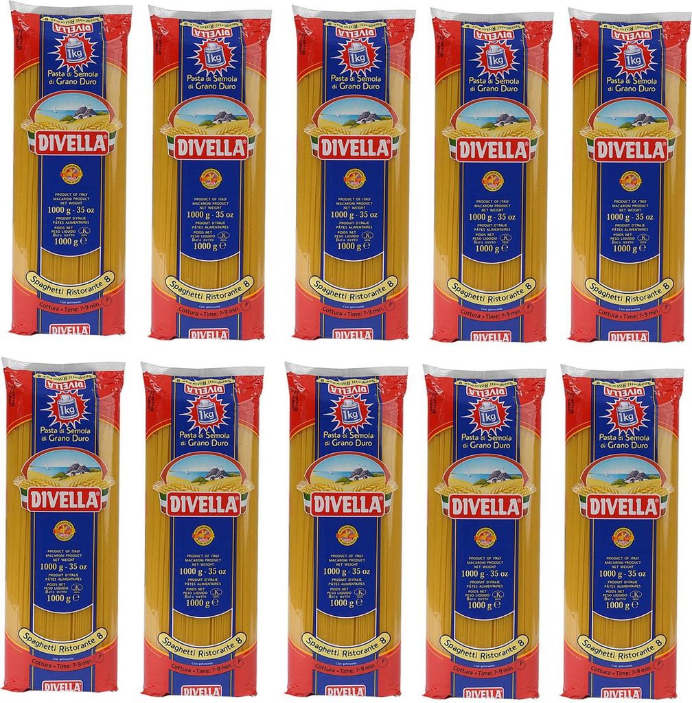 10 x DIVELLA N8 Spaghetti 1000g