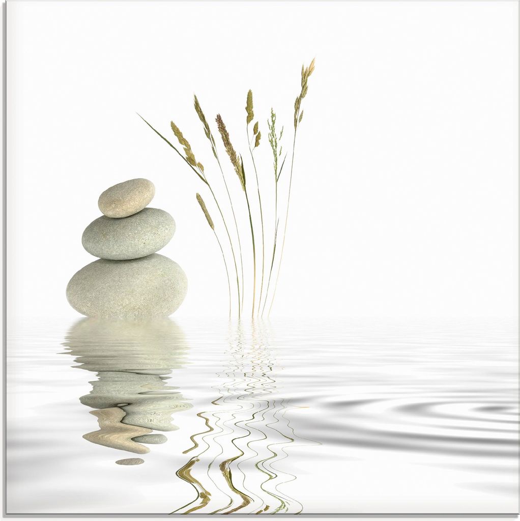 ARTland Glasbild Zen Friede Größe: 20x20 cm