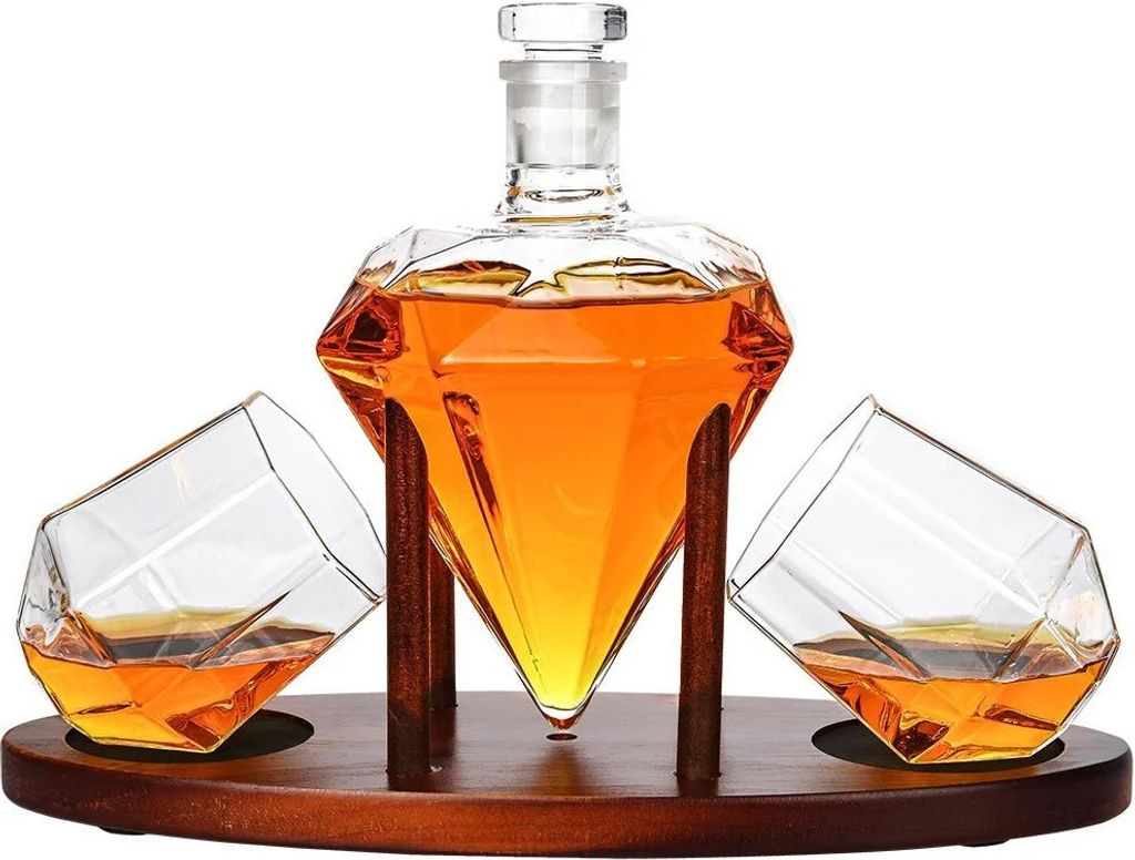 Carafe à décanter + verres en forme de diamant Set Whisky Image du produit 