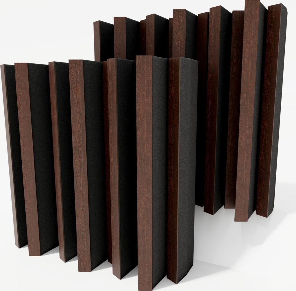 2er-Pack – Akustikdiffusor | 2D-Diffusor | Farbplatten: (Wenge, ARTO (150 mm))