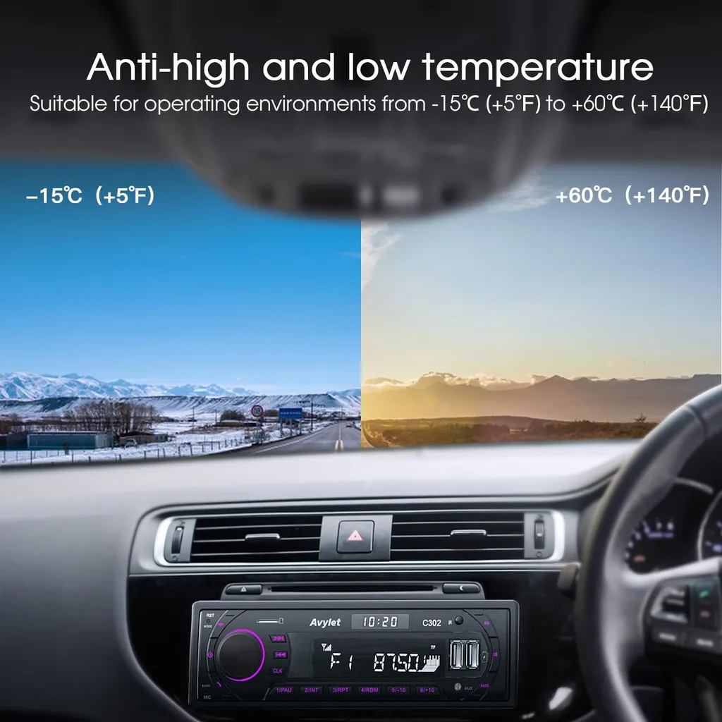 Autoradio 1 DIN Bluetooth 5.0 Avylet : Solution Carplay et Mains Libres