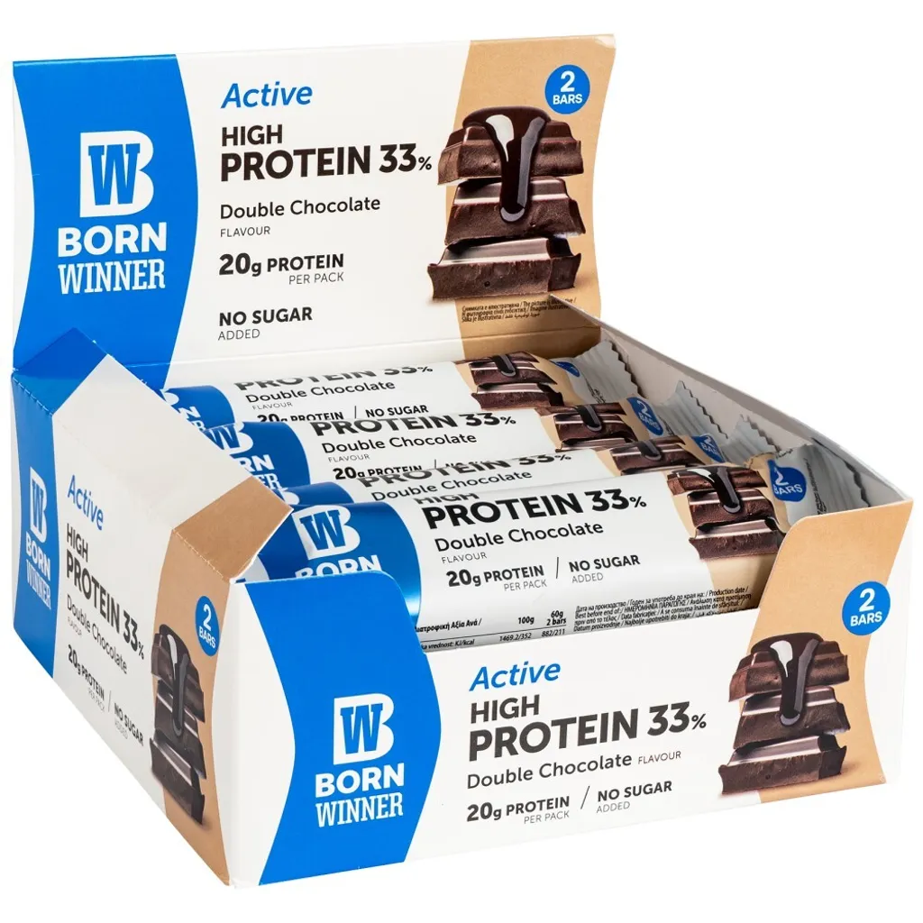 Barre Protéinée Born Winner Active 33 Idéale pour Récupération Sport