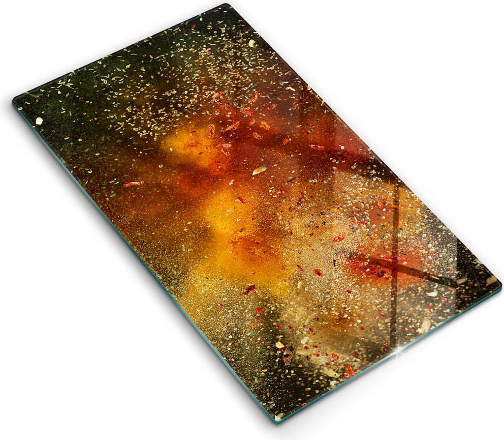 Abdeckung Glas - Küchenabdeckung - 30x52 cm - Abdeckplatte - Bunte Gewürze