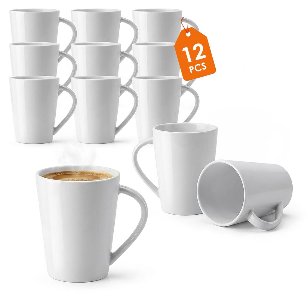 1.06 Kaffeetasse VISAGE im 12er Set - weiß / jeweils 230 ml Produktbild 