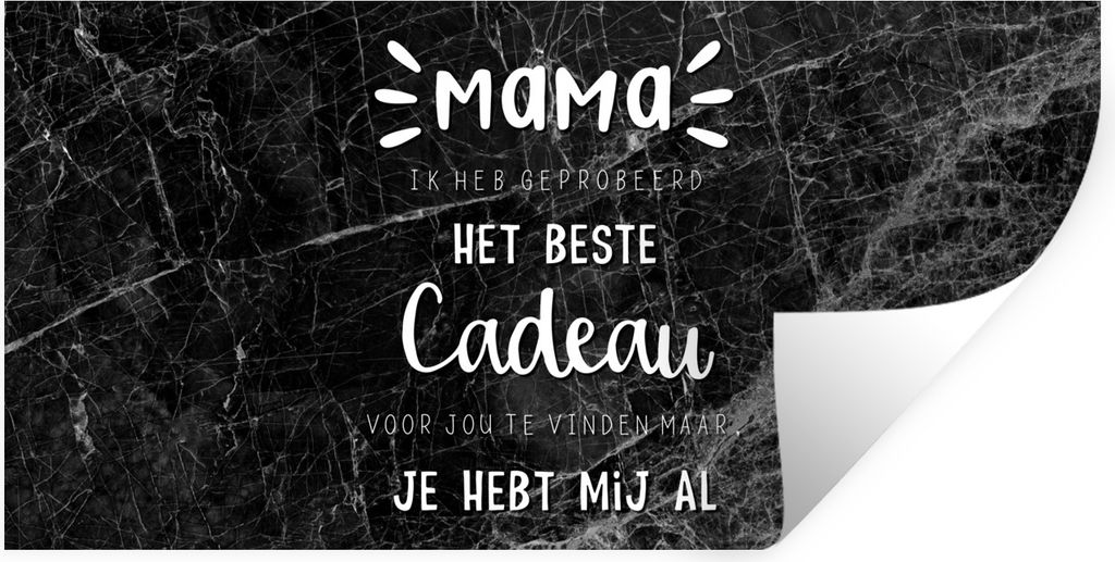 MuchoWow Wandtattoo Wandsticker Wandaufkleber Sprüche - Zitate Mama Du hast mich schon - Geschenk zum Muttertag - Schwarz und Weiß 120x60 cm Se...