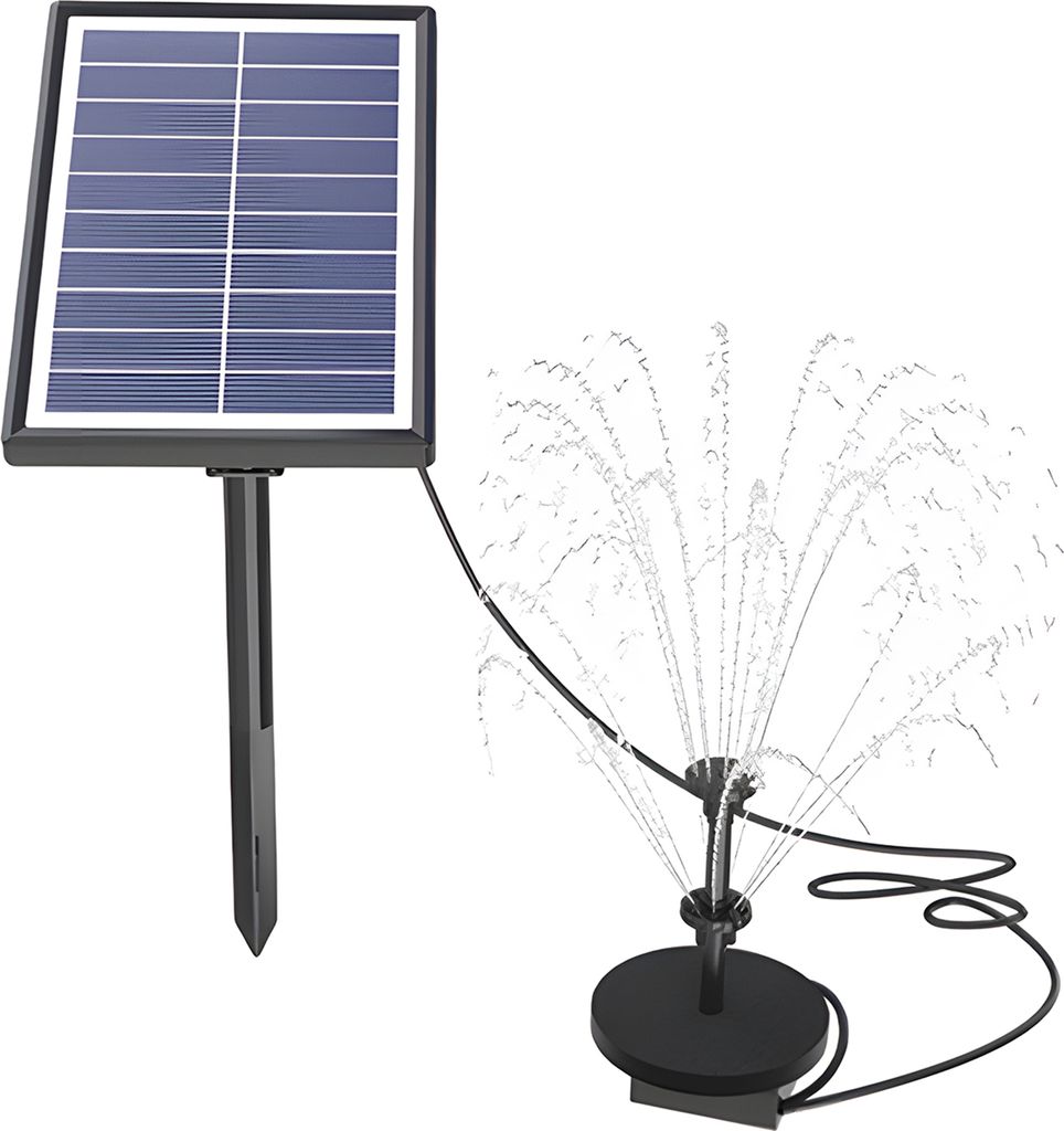 Solar-Wasserpumpe mit 17-teiligem Doppelschicht-Duesensatz, 7-W-Solar-Springbrunnenpumpe, eingebauter 3000-mAh-Akku, 350 l/h, Solar-Teichpumpe mit ...