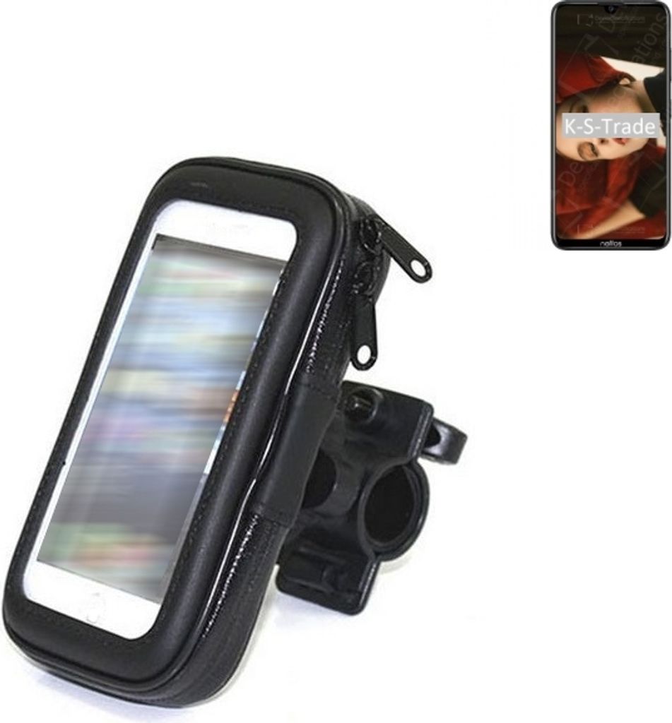 K-S-Trade Fahrrad-Halterung kompatibel mit TP-LINK Neffos X20 Handy-Halterung Halter Lenkstange Fahrradhalterung Motorrad Bike Mount Wasserabweisend