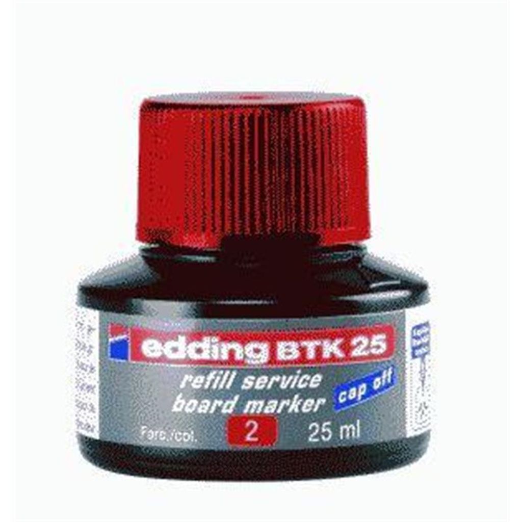 A bottle of red ink for a board marker.