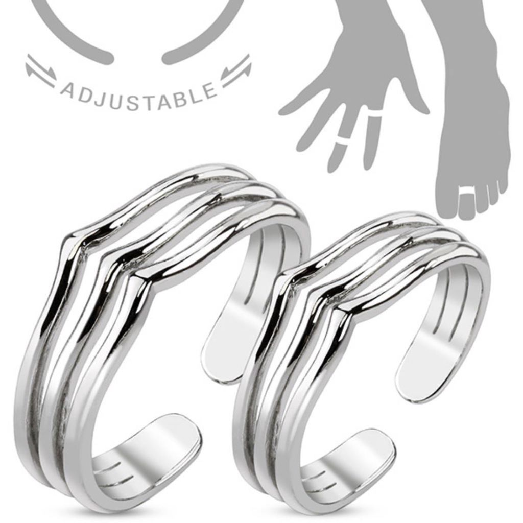 2 Midi Ringe / Knöchel-Ring / Zehenring verstellbar Produktbild 
