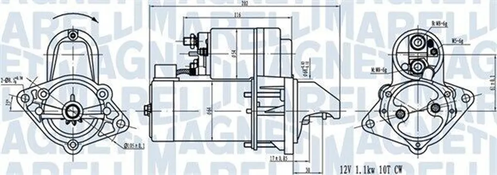 Starter Magneti Marelli 063720519010 per Opel, Astra, Corsa, Zafira