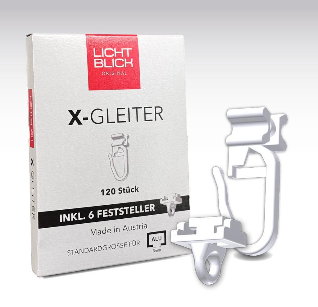 Lichtblick X-Gleiter inkl. Feststeller für Gardinenschienen Produktbild 