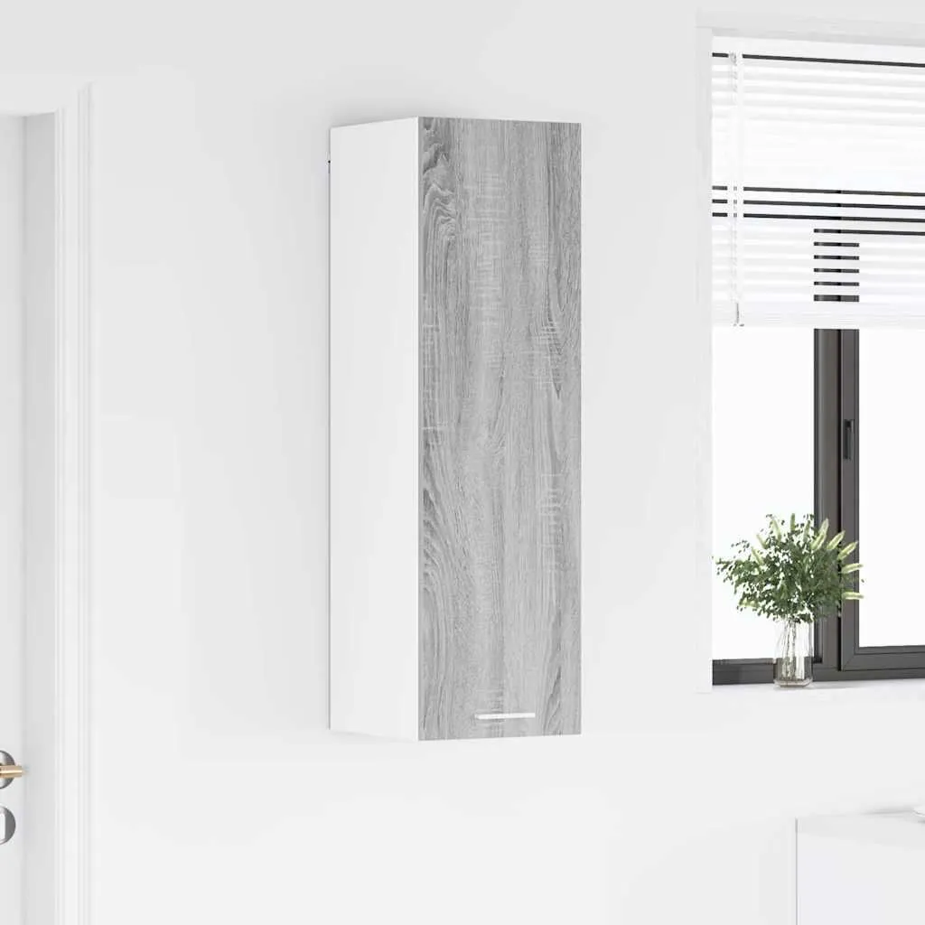 Armadio a Parete SYFAX 30x100 cm Grigio Sonoma - Arredo Essenziale - 4