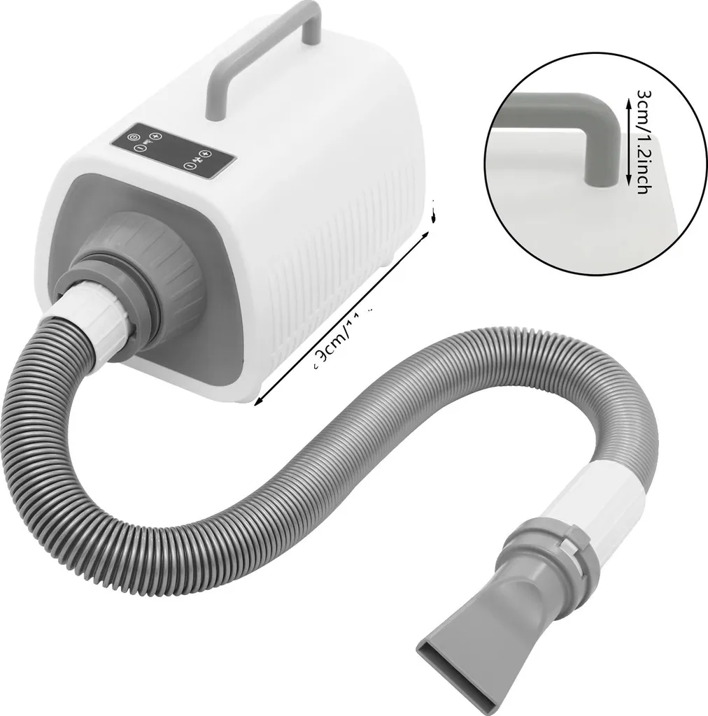 Sèche-cheveux animaux blanc réglable pour éliminer l'odeur de poil mouillé