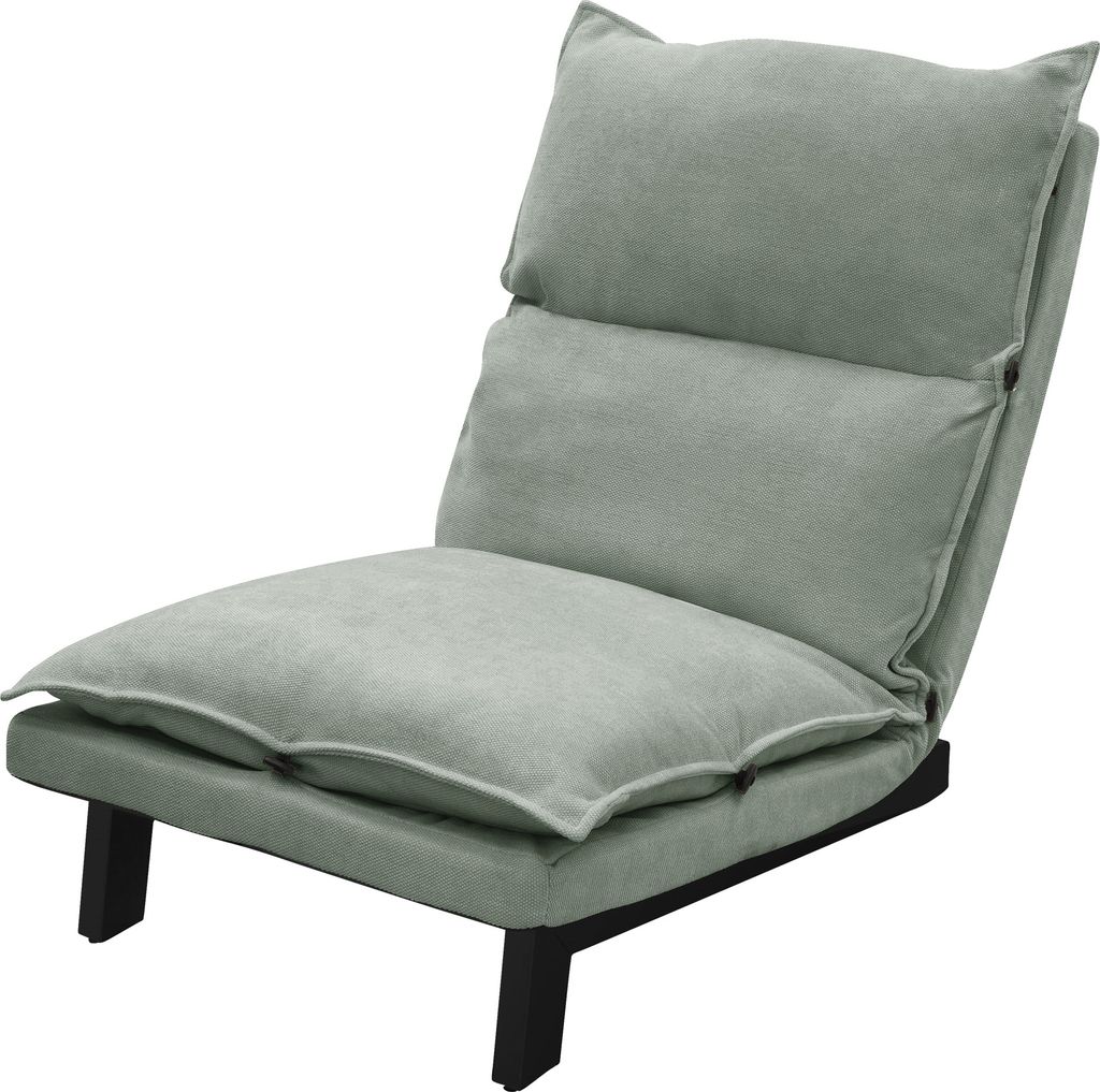 ML-Design Bodenstuhl Grau-Grün Bodensessel gepolstert mit verstellbarer Rückenlehne, Leinenbezug robustes Stahlgestell Bodensofa Loungesessel Sessel