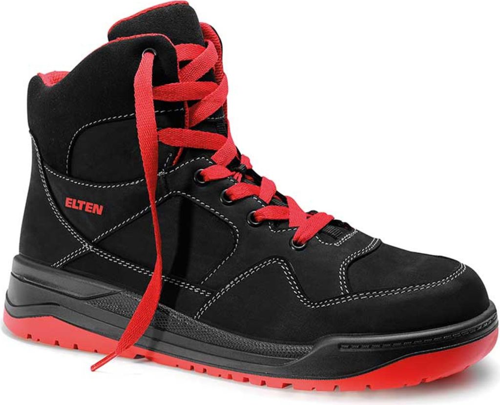 Elten MAVERICK black-red Mid ESD S3S Sicherheitsschnürstiefel 763391 43 EU