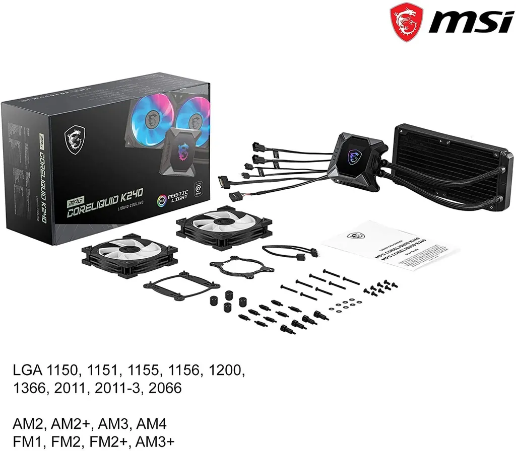 Refroidisseur CPU MSI MPG CORELIQUID K240 Idéal pour Gaming et Streaming - 8