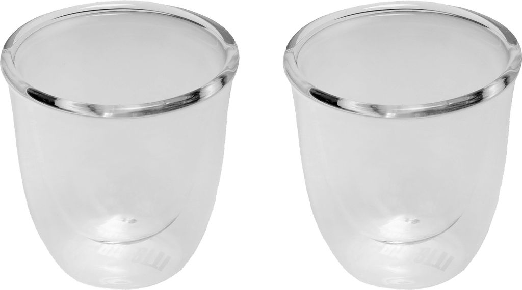 Bialetti Glasbecherset Firenze, 2er Set, Doppelwandig, Espressotasse, Becher, Tasse, 80 ml, DBW013