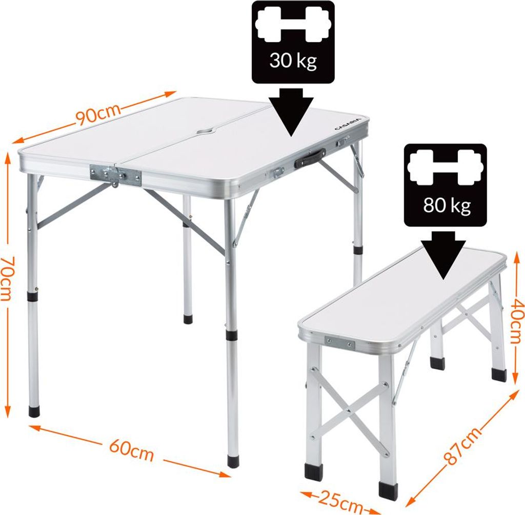 Ensemble table de camping bancs camping Valise de transport Image du produit 