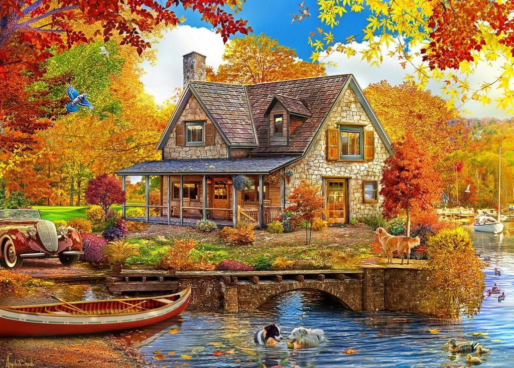 Bluebird Puzzle Lake house - 500 Teile buntes Spielzeug Puzzle