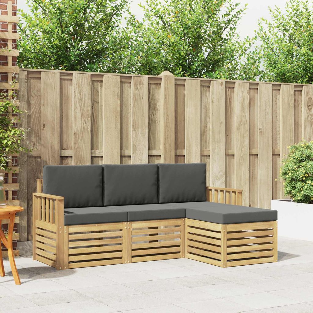 Möbel Outdoor-Sofagarnitur 4 pcs Weiß und Anthrazit - Gartensofas CC151